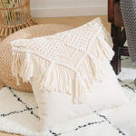 Boho Cotton Embroidered Throw Pillow Cushion Cover