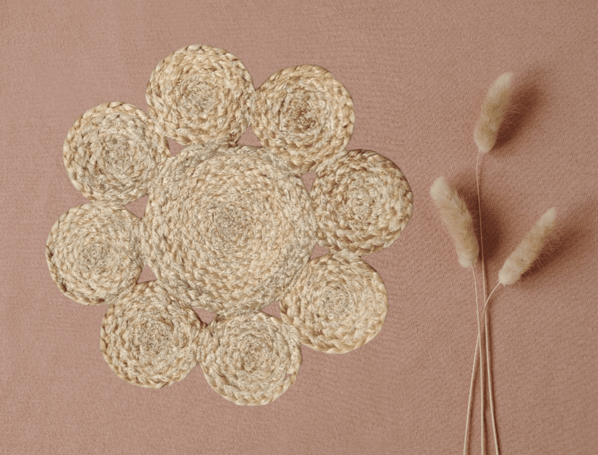 Boho Distressed Circles of Life Jute Placemat - Set of 10