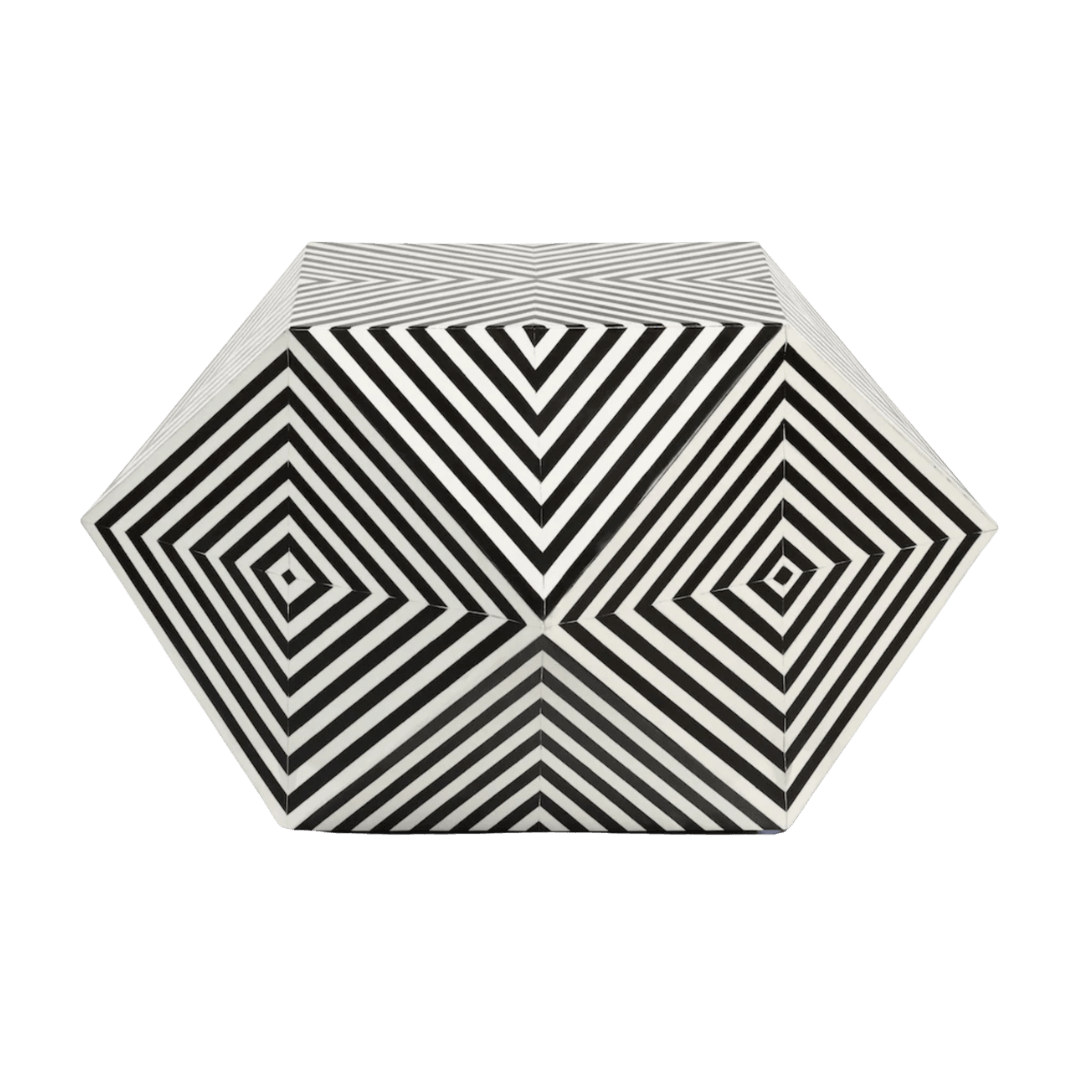 Bone Inlay Black and White Geometric Stardom Coffee Table