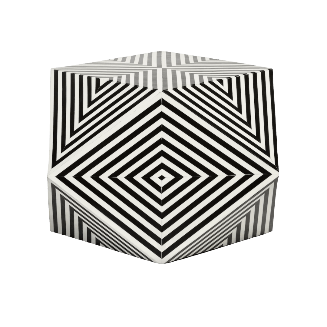 Bone Inlay Black and White Geometric Stardom Coffee Table