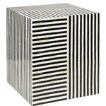 Bone Inlay Black and White Modern Side table