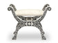 Bone Inlay Floral Design Seating Ottoman - MAIA HOMES