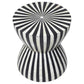 Bone Inlay Modern Striped Round Side Table - MAIA HOMES