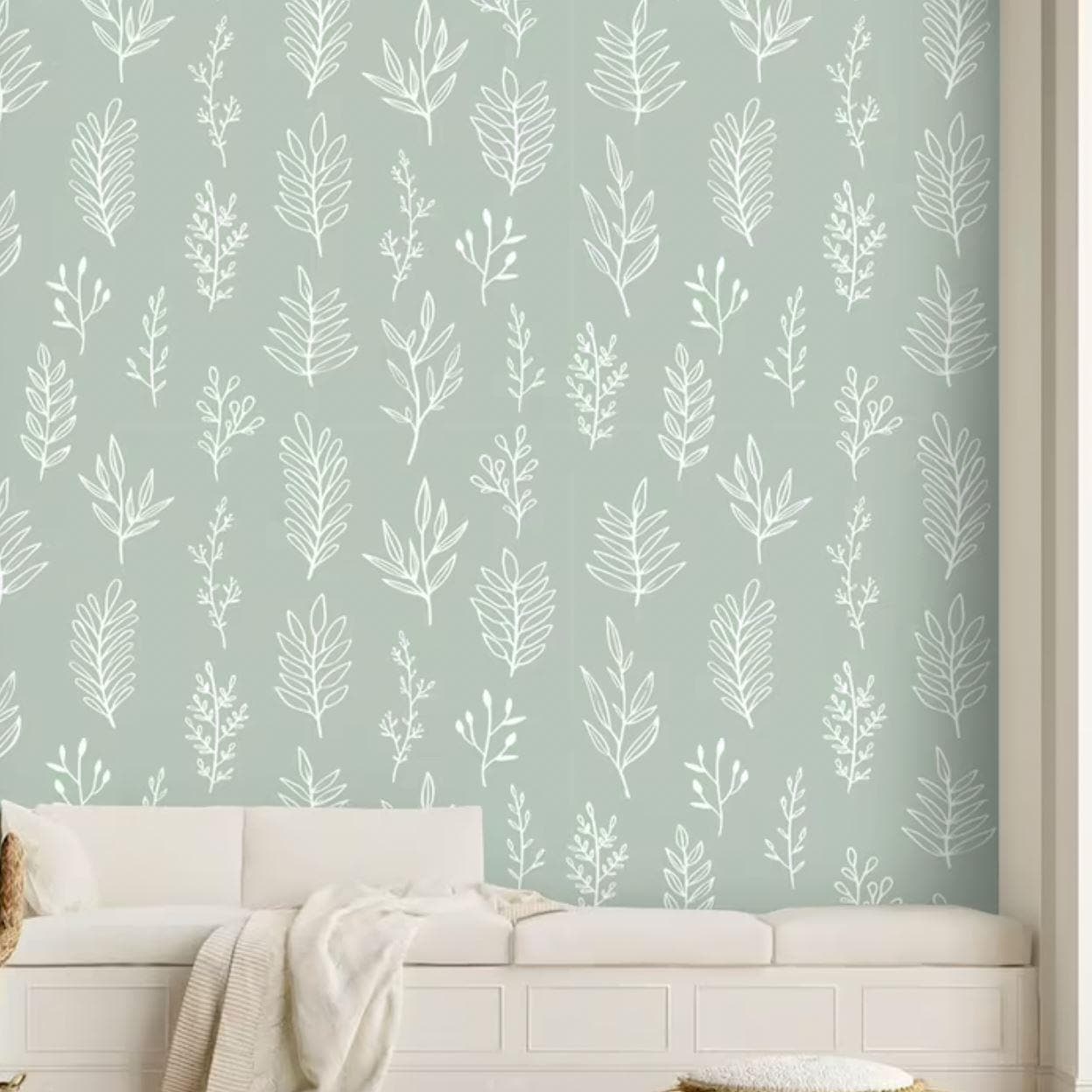 Botanical Sage Green Wallpaper