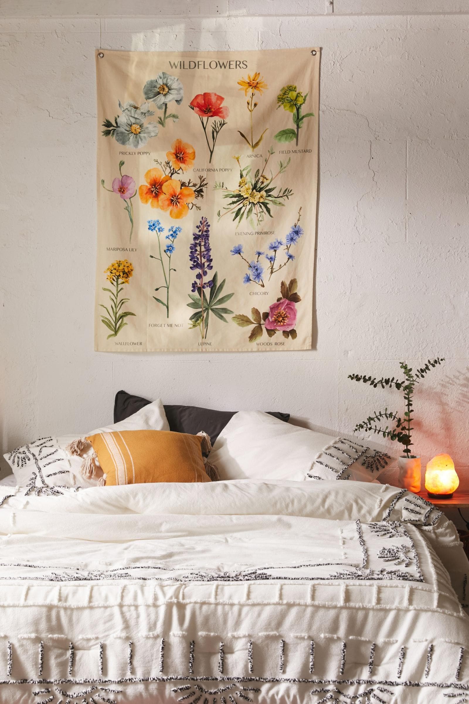 Botanical Wildflower Wall Hanging Tapestry