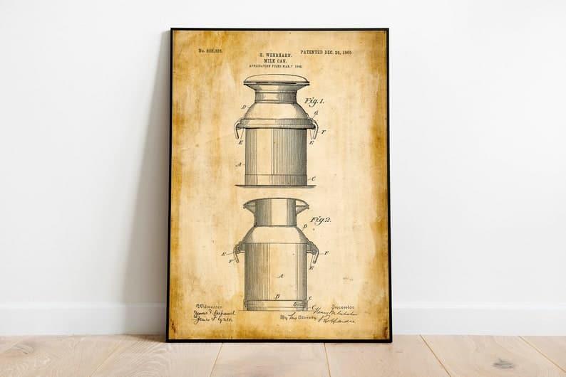 Bottle Filling Patent Print| Framed Art Print