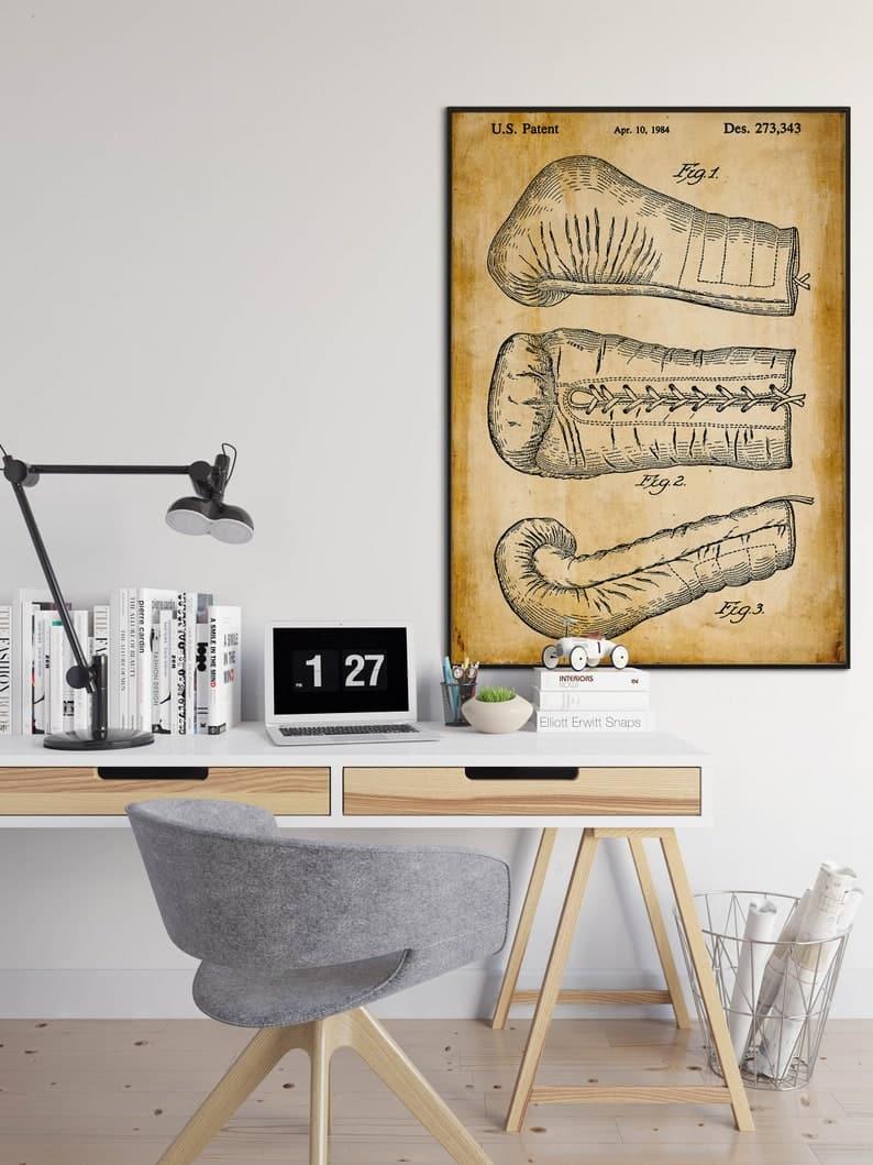 Boxing Gloves Patent Print| Framed Art Print