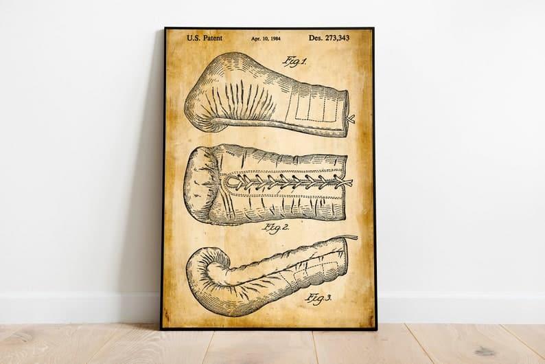 Boxing Gloves Patent Print| Framed Art Print