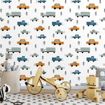 Boy's Cartoon Cars Wallpaper Mural