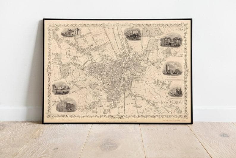 Bradford Map Print| Fine Art Prints