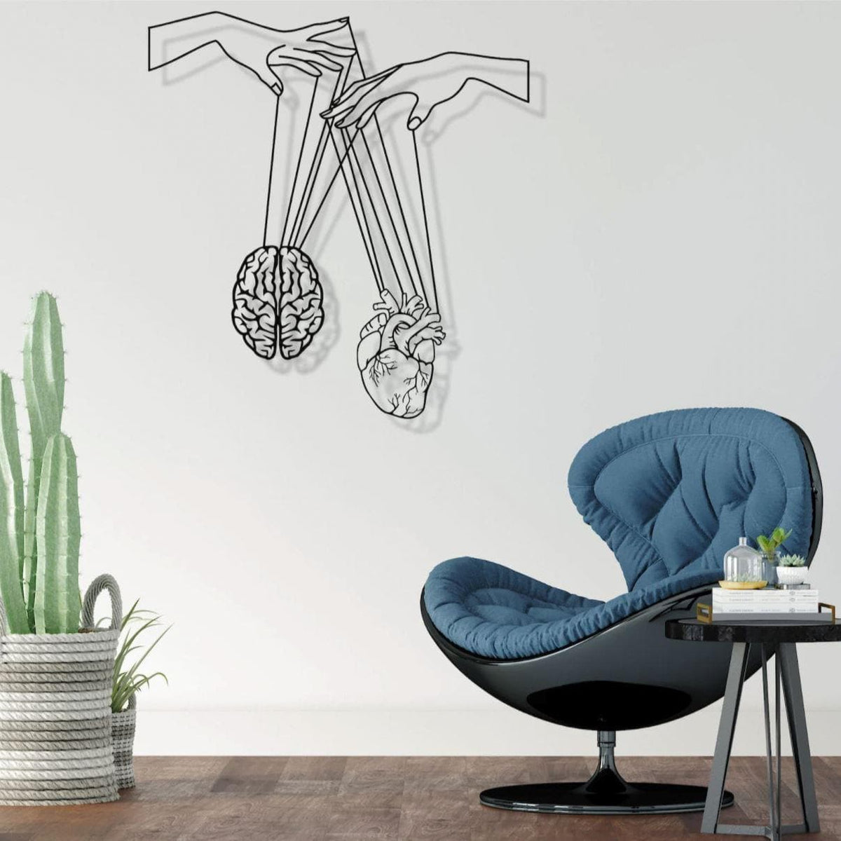 Brain and Heart Metal Wall Art