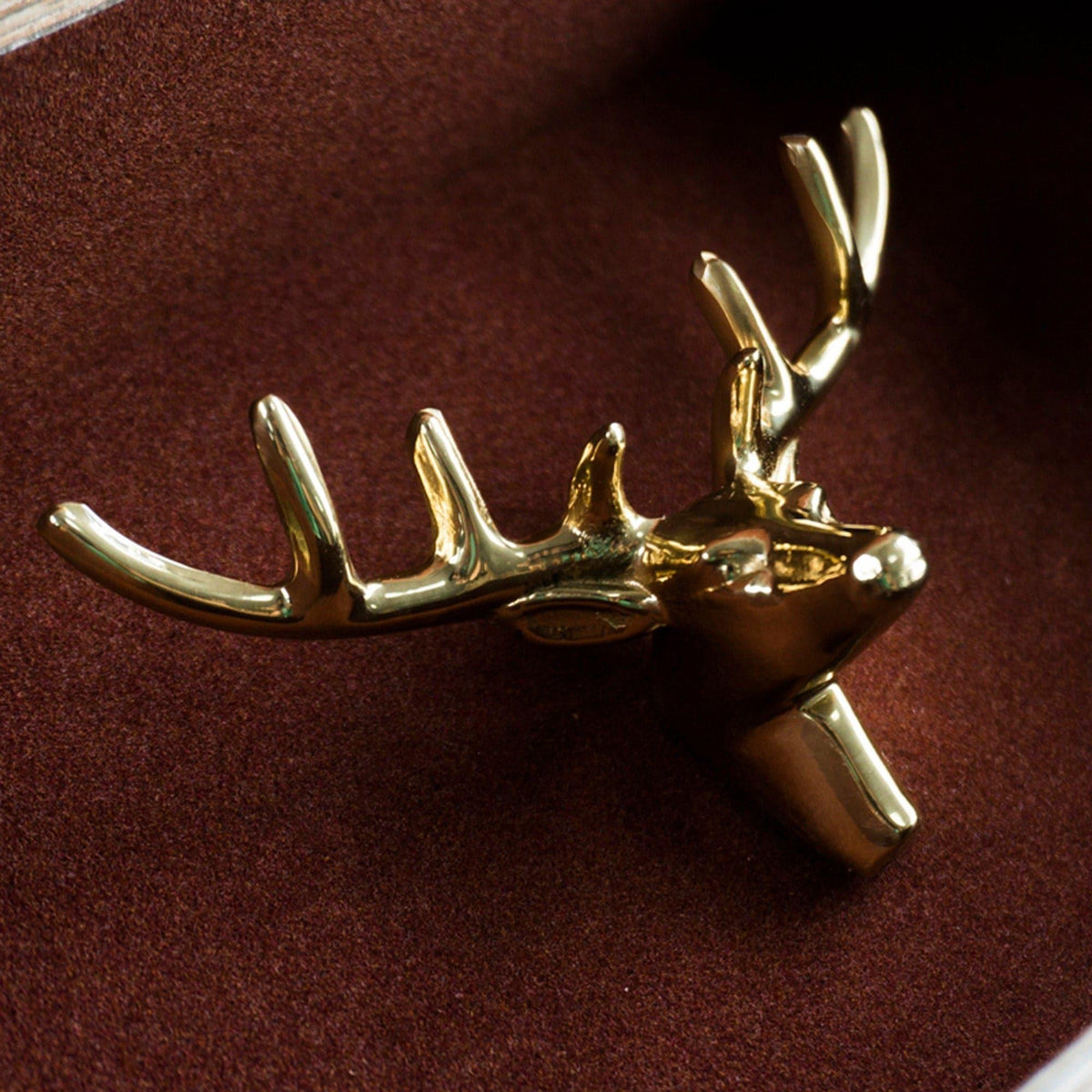 Brass American Retro Deer with Atler Cabinet Door Knob