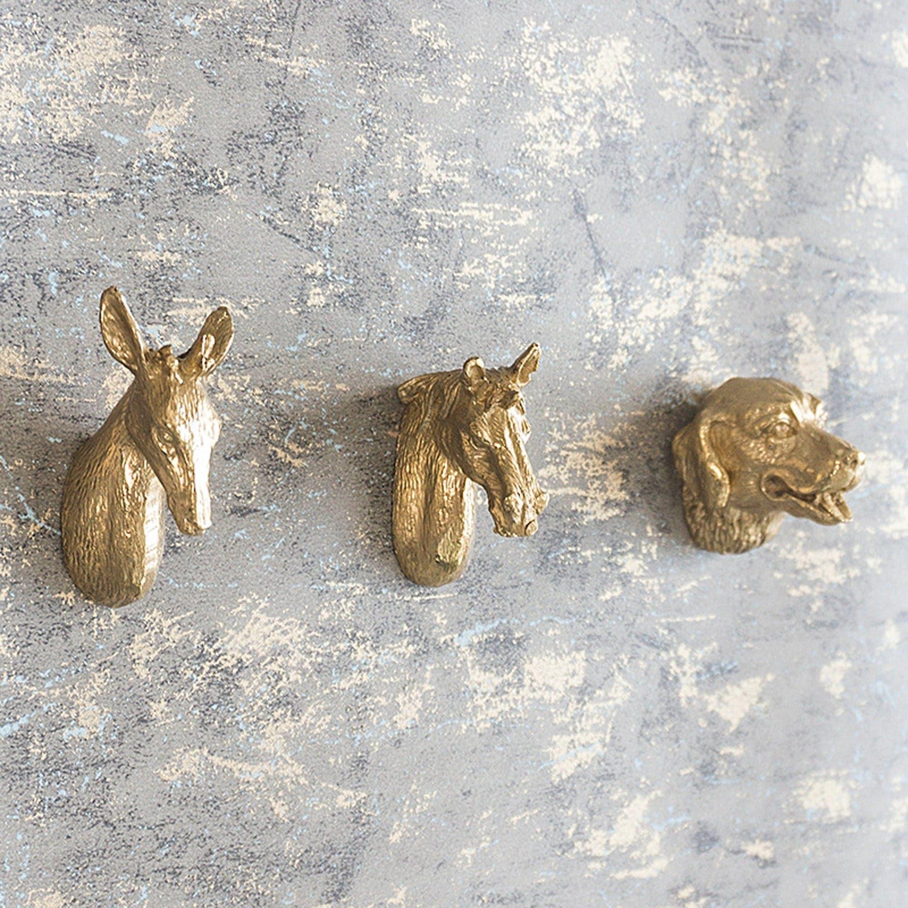 Brass Animal Head Cabinet Drawer Knob