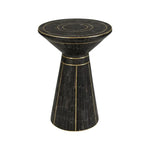 Brass Black Bone Inlay Round Side Table