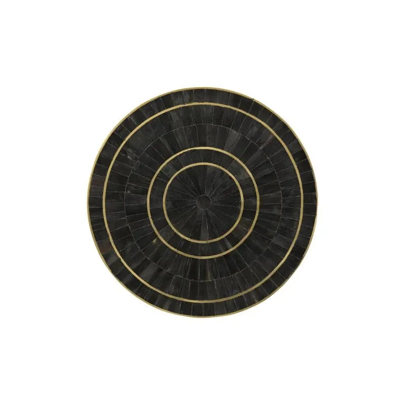 Brass Black Bone Inlay Round Side Table