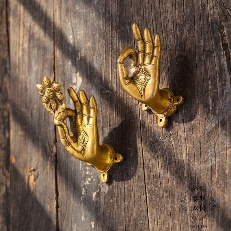 Brass Buddha Hand Cabinet Door Pulls - MAIA HOMES