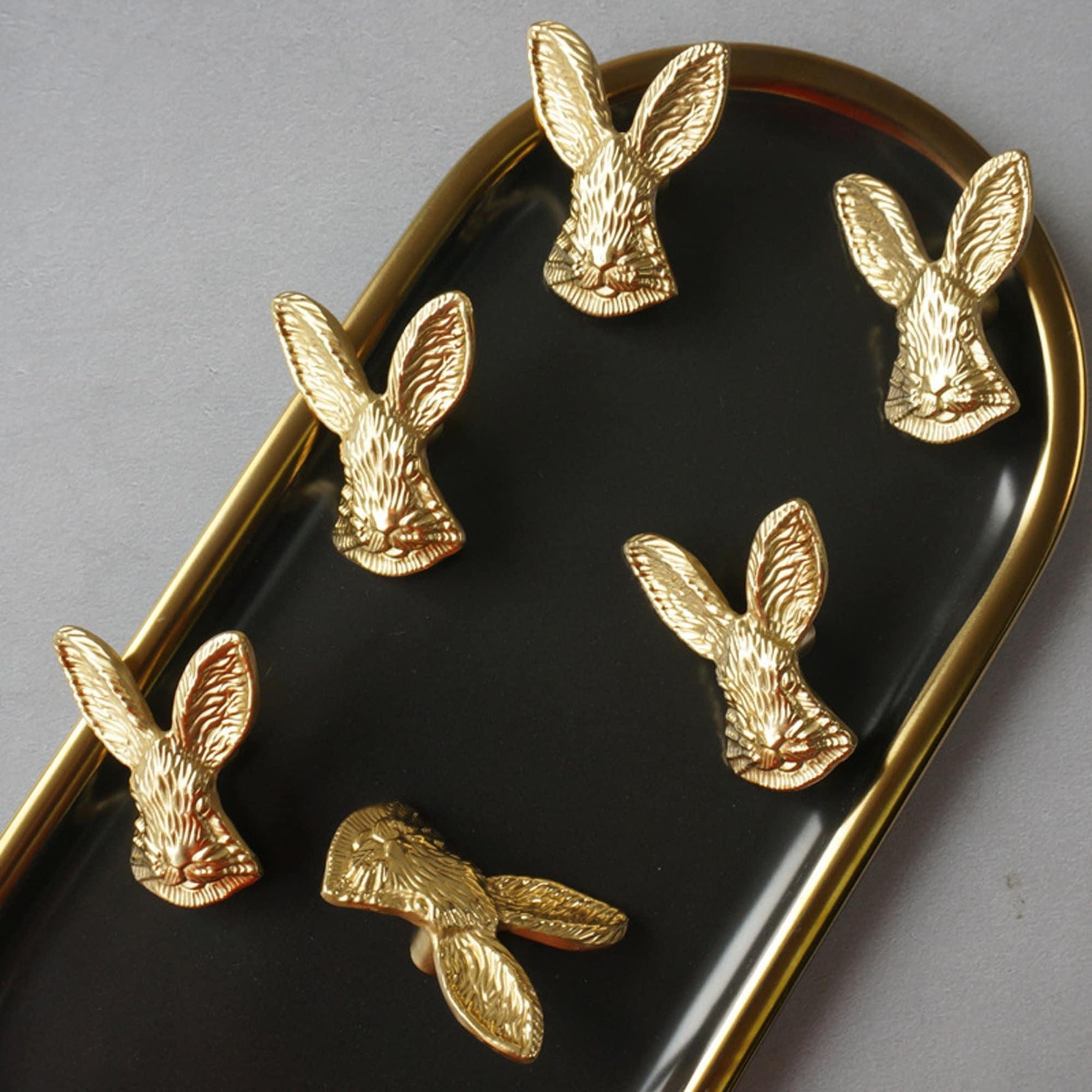 Brass Bunny Shaped Cabinet Drawer Knob