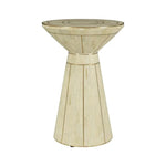 Brass Cream Bone Inlay Round Side Table