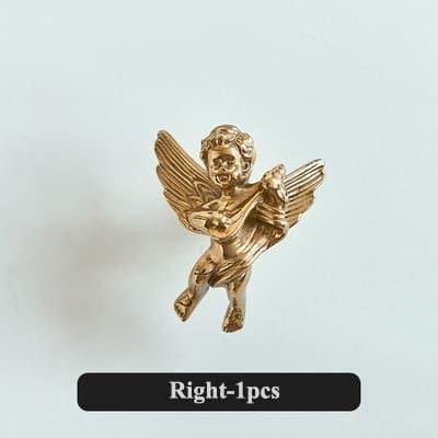 Brass Cupid Angelic Cabinet Drawer Knobs - Set of 2