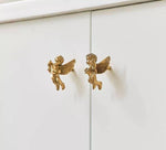 Brass Cupid Angelic Cabinet Drawer Knobs - Set of 2