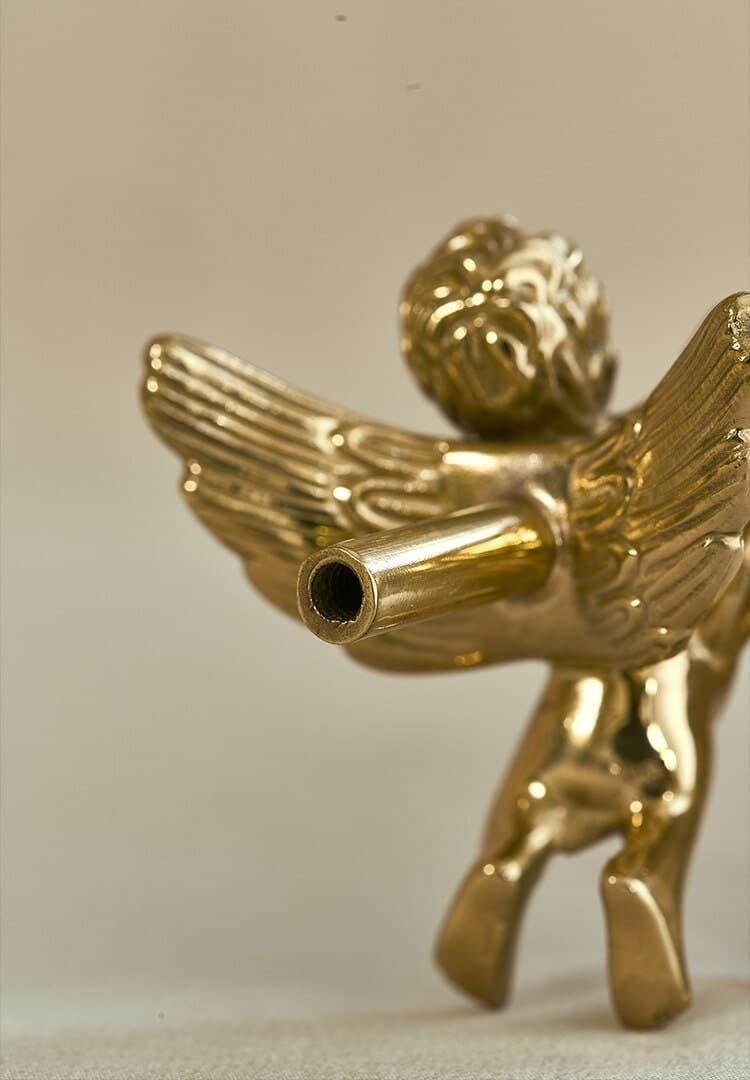 Brass Cupid Angelic Cabinet Drawer Knobs - Set of 2