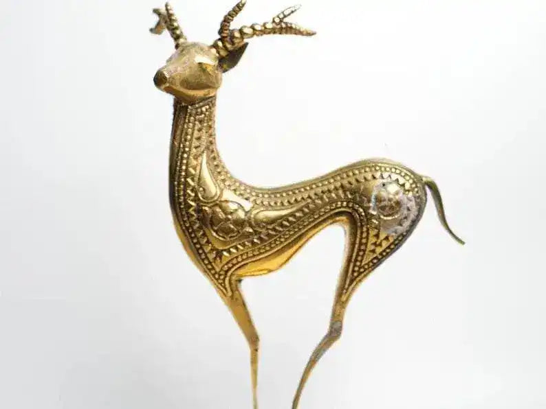 Brass Deer Figurine Decorative Object