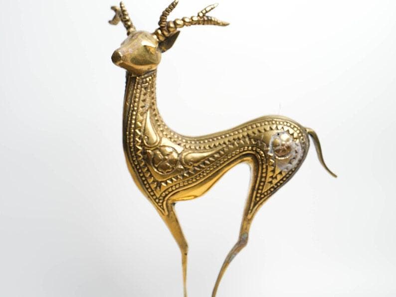 Brass Deer Figurine Decorative Object - MAIA HOMES