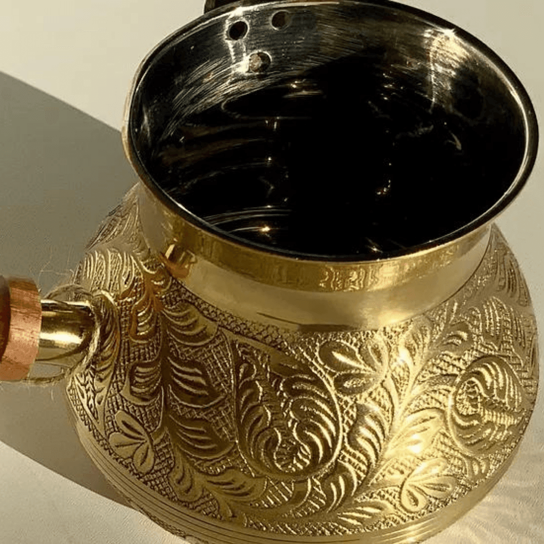 Brass Embroidered Coffee Pot