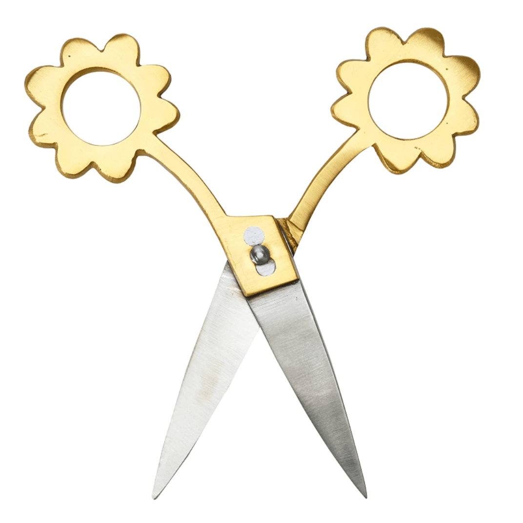 Brass Flower Shaped Shear Scissors