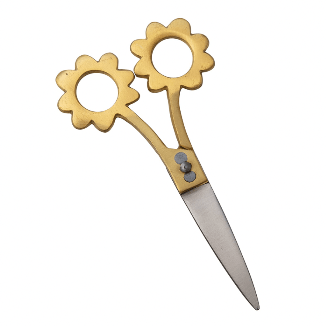 Brass Flower Shaped Shear Scissors