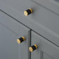 Brass Leather Cabinet Door Knobs