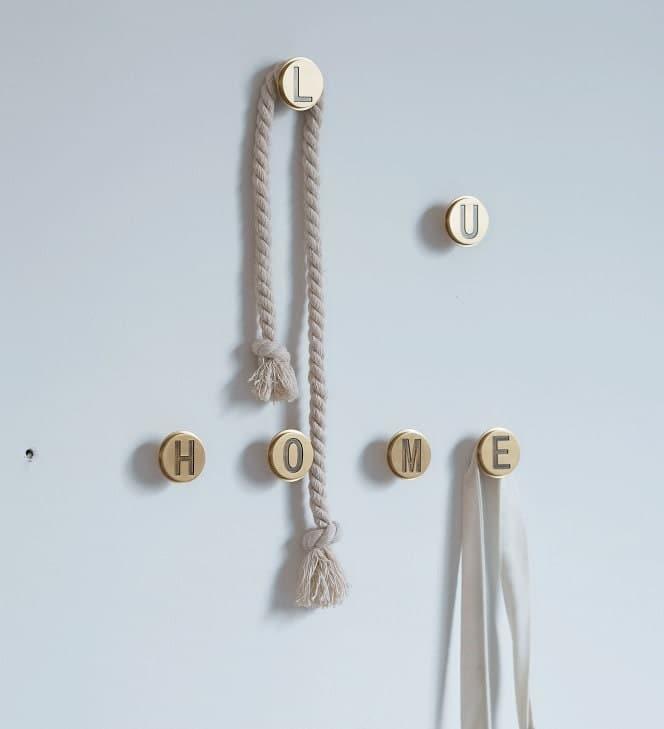 Brass Letters Drawer Knob Wall Hook - MAIA HOMES