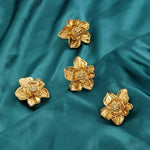 Brass Orchid Flower Door Cabinet Knobs - Set of 2 Default Title