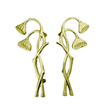 Brass Poppy Flower Door Handles Pair of handles