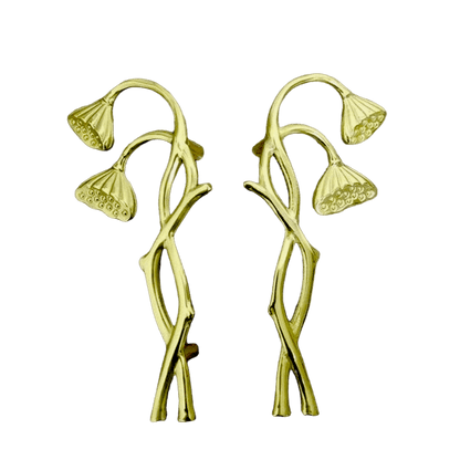 Brass Poppy Flower Door Handles - MAIA HOMES