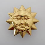 Brass Sun and Moon Cabinet Drawer Knobs - Set of 2