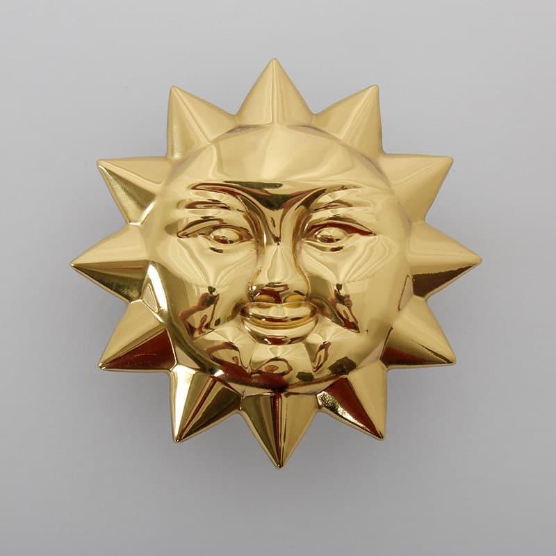 Brass Sun and Moon Cabinet Drawer Knobs - Set of 2