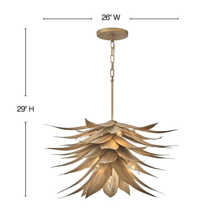 Brassed Agave Shaped Tier Chandelier