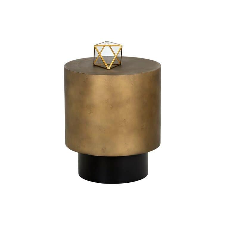 Brassed Round End Table