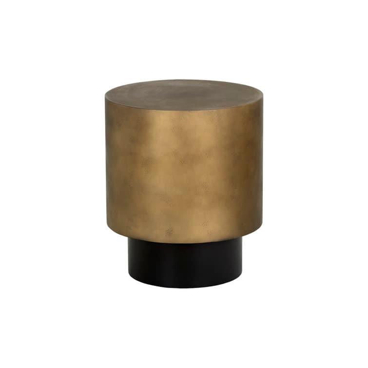 Brassed Round End Table