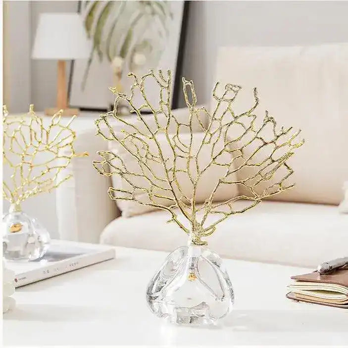 Brassed Sea Coral on Acrylic Stand