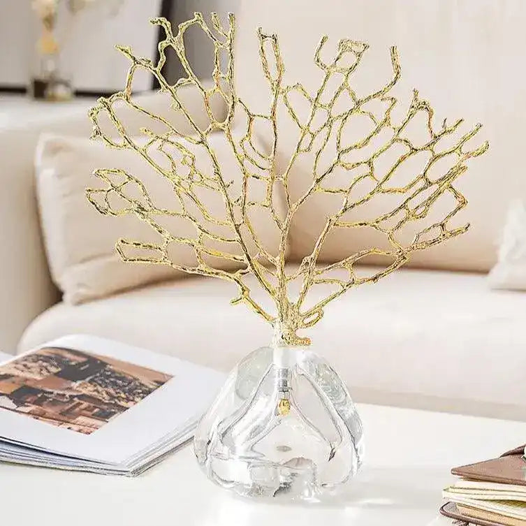 Brassed Sea Coral on Acrylic Stand