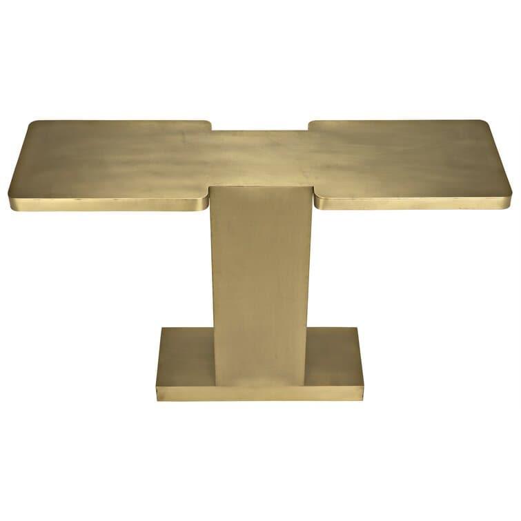 Brassed T Shaped Console Table