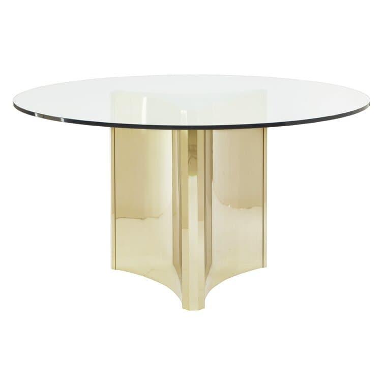 Brassed Trinity Glass Dining Table Default Title