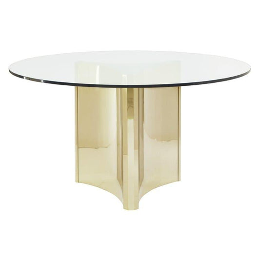Brassed Trinity Glass Dining Table - MAIA HOMES