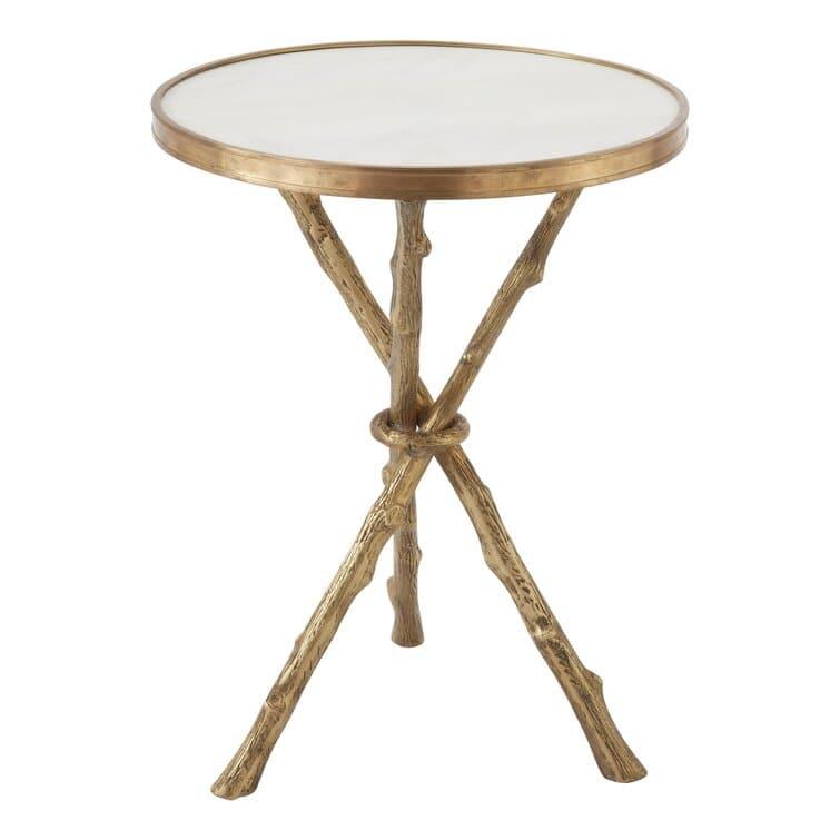 Brassed Twig Pedestal End Table Default Title