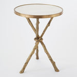 Brassed Twig Pedestal End Table