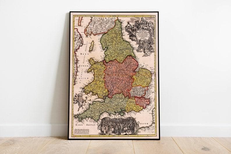 Britain Map Wall Print| England Map