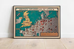 Britain World War 2 Map Print| Poster Print