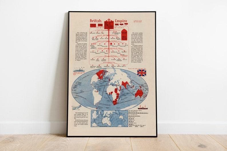 British Empire Map Print| Art History